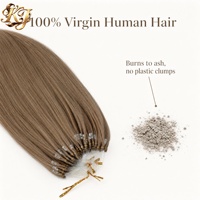 Extensions de cheveux OEM/virgines européennes à micro-boucles, ligne de pêche, qualité 12A, double tirage, ondulation naturelle, pré-collées
