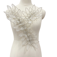 Fil de Travail 3D pour Robes, Fil Métallique en Organza, Perles, Fleur, Corsage de Mariée