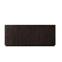 Buffet en bois de chêne clair à 4 portes, meuble de rangement minimaliste de luxe en bois massif, credenza moderne pour salon
