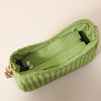 Sacs fourre-tout tissés pour filles sacs à bandoulière unique avec ceinture en chaîne sacs fourre-tout en paille portables pour femmes sacs à main de plage tricotés