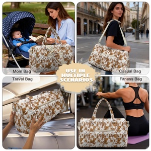 Bolsa de Viaje Personalizada/Al Por Mayor con Cierre, Tela de Poliéster, Diseño a Cuadros y Estilo Vaquero Occidental, para Almacenamiento y Viajes - Product Image 6