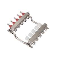 BJ35004 collecteurs en acier inoxydable 2 à 12 voies collecteur radiant à boucle nickelée de haute qualité pour système de chauffage par le sol
