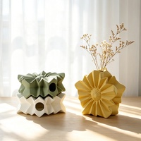 Vase en céramique personnalisé de style Art déco moderne, rustique, écologique, pour mariage, Pâques, maison, table de luxe, YBH