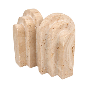 Accessoires de bureau en <span class=keywords><strong>marbre</strong></span> au design classique moderne Arche décorative <span class=keywords><strong>Serre</strong></span>-livres en travertin beige - Product Image 6