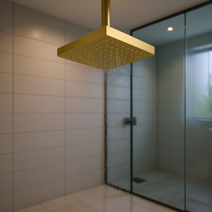 Cabezal de Ducha Cuadrado de 16 Pulgadas, Acero Inoxidable 304, Acabado Dorado Cepillado, Accesorio de Baño para Montar en la Pared - Product Image 2