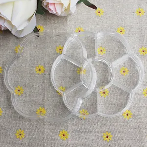 Flower Shape Transparent Plastic Storage Box for Small Component Jewelry Tool Box Bead Pills Organizer Nail Art Tip Case