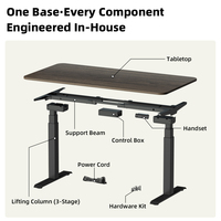 Table de bureau électrique réglable en hauteur avec double moteur, bureaux assis-debout, mobilier intelligent