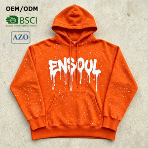Felpa con Cappuccio Oversize Personalizzata con Effetto <span class=keywords><strong>Schizzi</strong></span> <span class=keywords><strong>di</strong></span> Vernice, 380gsm, Stampa Logo in Plastisol, per Uomo - Product Image 1