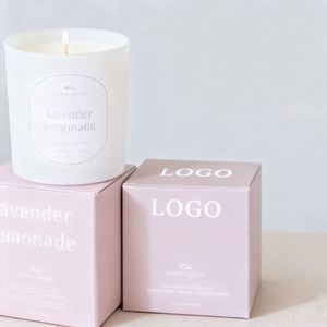 Luxury Kraft Paper Candle Box square Tuck <b>Top</b> White Cardboard Box Packaging for Candle Jar - Product Image 2