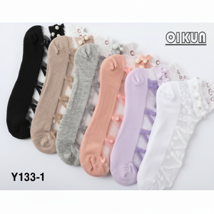 Calzini da donna traspiranti con stampa Jacquard alla caviglia/equipaggio in materiale diabetico Spandex con Logo personalizzato corpo/polsino borsa estate/inverno - Product Image 1