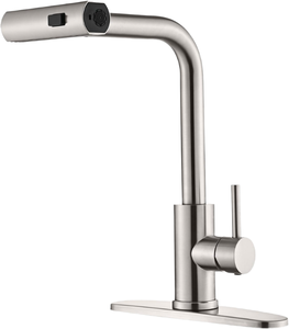 Robinet de cuisine/salle de bain monocommande à montage sur plan, haute qualité, en acier inoxydable 304, certifié CUPC, pour eau chaude et froide, avec capteur - Product Image 1