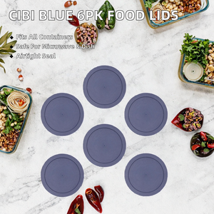 Couvercles de conteneurs alimentaires CIBI (4 tasses bleues, lot de 6) pour couvercles de remplacement en plastique hermétiques compatibles lave-vaisselle et micro-ondes Anchor - Product Image 2