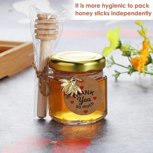 Lot de 50 <span class=keywords><strong>mini</strong></span>-pots à <span class=keywords><strong>miel</strong></span> hexagonaux en verre vides de 45 ml avec cuillère, petits pots à <span class=keywords><strong>miel</strong></span> pour cadeaux de naissance, de mariage et de fête - Product Image 5