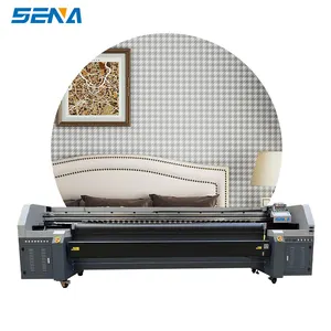 Film tipis linen katun tekstil kain 5 warna Ricoh nozzle 3200 wallpaper printer inkjet format besar digital printer nonair