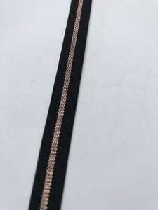 Elástico tejido de 1CM de alta tenacidad de nailon y poliéster de diseñador con rayas metálicas en las correas medias para uso en exteriores - Product Image 2