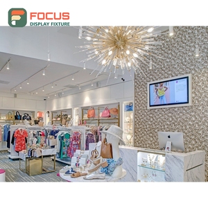 Contemporary Retail Shop Led Lighting Counter Display 3D Design Service Chain Clothing Store - Product Image 4