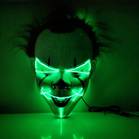 Clown Plastique LED Gleamy Masque Durable Halloween Party Décoration Fournitures Kits Horrible Squelette Masque En Gros
