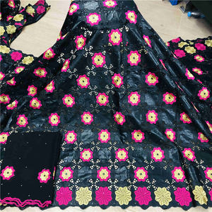 Kain Bazin Riche Jerman 5 + 2yard Feitex Bazin Riche 100% kain katun Bazin dan renda serasi - Product Image 6