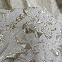 Tissu Jacquard à Motifs Floraux Blancs en Relief, pour Robes, Gilets et Sacs, pour Hommes et Femmes, Tissu Décoratif de Designer JSD-4301