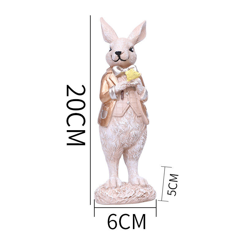 Lapin à fleurs jaunes en vêtements dorés