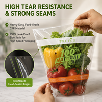 Sacs en plastique trapézoïdaux personnalisés avec logo, imprimés en héliogravure, qualité alimentaire, avec trous d'aération pour l'emballage de la laitue et des légumes en ferme