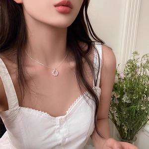 Collar de Plata S925 con Colgante de Perla Natural de Agua Dulce, Cadena de Clavícula en Capas Estilo Francés, Joyería de Oro de Nicho - Product Image 2