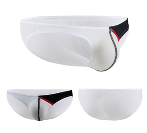 Sous-vêtements pour hommes personnalisés, vente chaude, dropshipping, bulge thin nylon Meryl Ice Silk, taille basse, string court, boxer court - Product Image 3