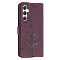 Étui portefeuille en cuir motif chat adorable pour Samsung Galaxy S26 Plus S25 Ultra Edge FE A27 A37 A57 A07 A06 A16 A26 A26 A36 A56 Housse à rabat