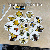 Nouvelle broderie thermocollante en chenille tridimensionnelle, motif abeille multicolore, avec sequins en résine et patch en feutre pour vêtements, directement de l'usine