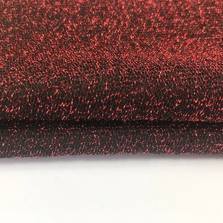 Bóng Polyester Lurex Spandex Kim Loại Jersey Vải Dệt Kim