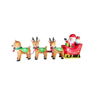 कस्टम मेड आउटडोर बड़ी inflatable हिरन बेपहियों की गाड़ी के साथ सांता क्लॉस क्रिसमस के लिए सबसे अच्छी सामग्री का बना