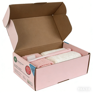 Boîte cadeau rose en carton ondulé recyclable avec logo personnalisé, faible MOQ, pour vêtements et cosmétiques, boîte d'expédition en papier - Product Image 4