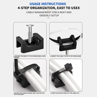 Attaches-câbles robustes en nylon noir à fixation par vis, supports de fixation pour serre-câbles pour la gestion industrielle des câbles