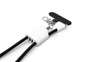 Câble USB <span class=keywords><strong>4</strong></span>-en-1 à chargement rapide avec lanière, Type-C vers Type-C, support de téléphone pour tous les téléphones mobiles – Neuf d'usine - Product Image 1