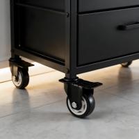 Ruedas Giratorias de PVC con Patrón Electroforético Negro de 4 Pulgadas, Silenciosas y Contemporáneas, para Muebles de Hospital, Comedor y Baño