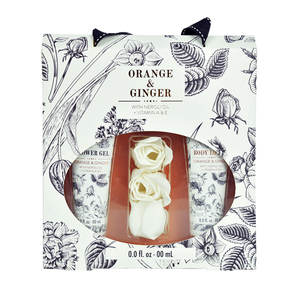 Venta al por mayor caliente Rosa naranja jengibre cuerpo belleza relajación regalo conjunto bebé niña señora San Valentín ducha Gel regalo Conjunto personalizado embalaje - Product Image 4