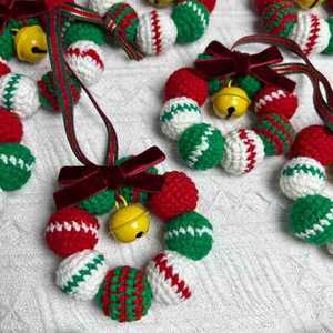 Guirnalda de Campanas Navideñas Tejida a Mano con Bola de Lana, Decoración Colgante para Coche, Regalo Transfronterizo, Nuevo - Product Image 2