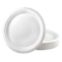 ECOLIFE Assiettes jetables biodégradables en bagasse de canne à sucre de 7, 9 et 10 pouces, écologiques pour le camping et les pique-niques