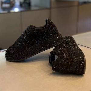 Nuove Sneakers Primaverili di Tendenza con Strass, <span class=keywords><strong>Scarpe</strong></span> Basse <span class=keywords><strong>da</strong></span> Uomo Monocolore, Eleganti con Lacci, Traspiranti e Versatili, Stile Casual Dad Shoes - Product Image 1