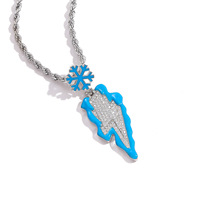 Collier pendentif Éclair Glace et Feu CZ, Bijoux tendance Y2K, Vente en gros usine