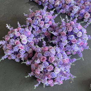 Boule de fleurs artificielles rouges M-FB225, centre de table pour mariage, décoration en fleurs de soie, boule de fleurs personnalisée pour arrangements événementiels - Product Image 3