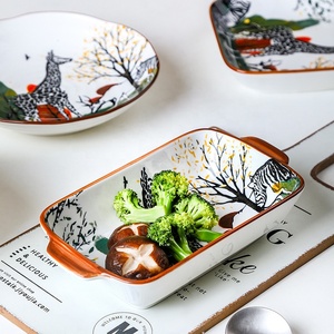 Unique Zebra Printed Design Porcelain Bowls and Plates Ceramic Luxury Dinnerware <b>Sets</b> for 6 People - Product Image 5