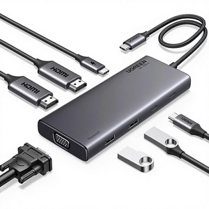 유그린 8 in 1 USB C 도킹 스테이션 듀얼 모니터 4K 트리플 디스플레이 USB C 허브 100W PD USB-C 독 맥북 레노버 호환 - Product Image 1