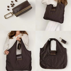 Bolsa de Compras Plegable Personalizada de PU y Nailon, Duradera, Ecológica, para Regalos y Uso Diario - Product Image 3