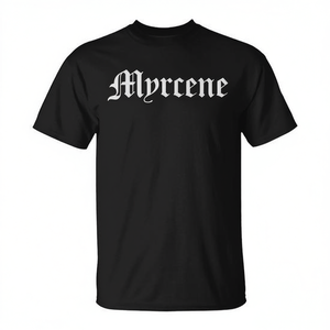 T-Shirt Myrcene Nera a Maniche Corte Unisex con Collo Rotondo, Abbigliamento Promozionale - Product Image 2
