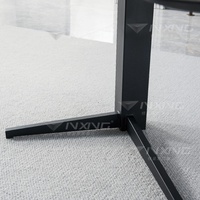 Bureau Yinxing durable, simple et portable avec pieds en métal, surface en placage fumé, design gain de place pour le mobilier de bureau à domicile (modèle bureau)