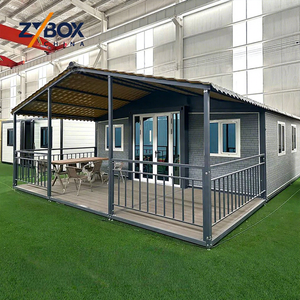 Villa Prefabricada Comercial <span class=keywords><strong>de</strong></span> Lujo <span class=keywords><strong>de</strong></span> 20 y 40 pies, Casa Contenedor Expandible con Techo a Dos Aguas y Porche para Mercados <span class=keywords><strong>de</strong></span> EE. UU. y Australia - Product Image 1