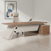 Bureau moderne en forme de L, bureau de direction en bois de luxe, table et chaise de direction, mobilier personnalisable