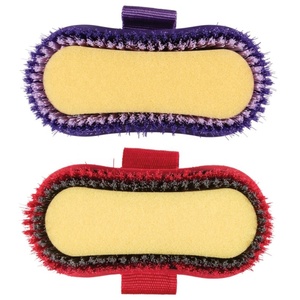 Horshi Factory Brosse de bain pour <span class=keywords><strong>chevaux</strong></span> et fournitures de toilettage Brosse éponge antidérapante à prise souple Violet/Rouge - Product Image 2