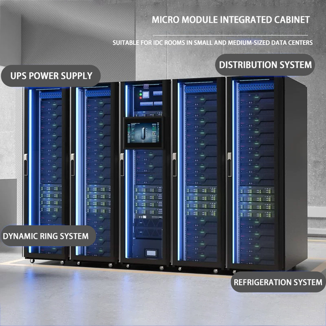 Professional Grade Modular Data Center Network Cabinet - Smart IDC Rack With UPS Dynamic Monitoring Display and Cooling System